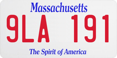 MA license plate 9LA191