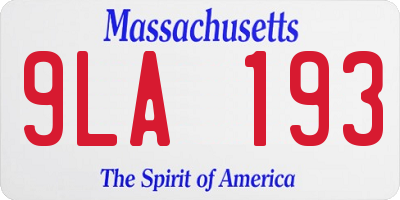 MA license plate 9LA193