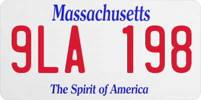 MA license plate 9LA198