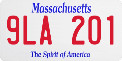 MA license plate 9LA201