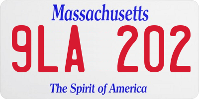 MA license plate 9LA202