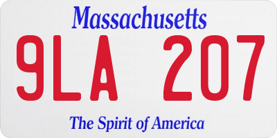 MA license plate 9LA207