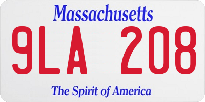 MA license plate 9LA208