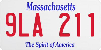 MA license plate 9LA211