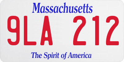 MA license plate 9LA212