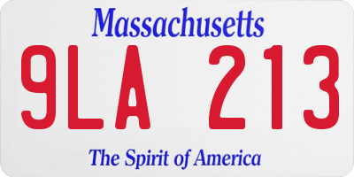 MA license plate 9LA213