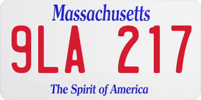 MA license plate 9LA217