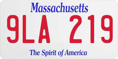 MA license plate 9LA219