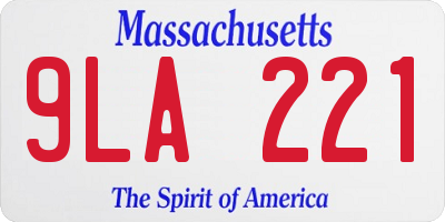 MA license plate 9LA221