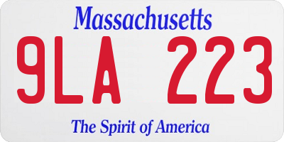 MA license plate 9LA223