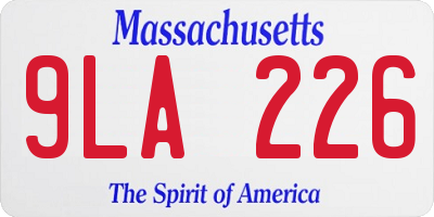 MA license plate 9LA226