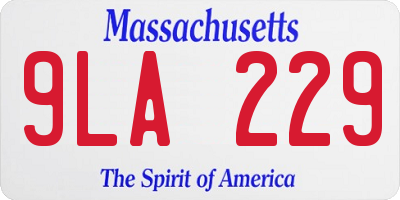 MA license plate 9LA229