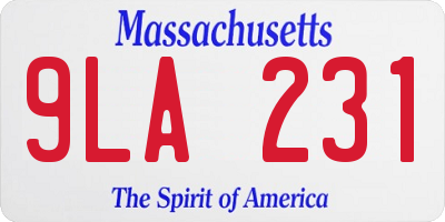 MA license plate 9LA231