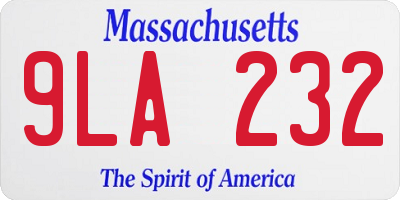 MA license plate 9LA232