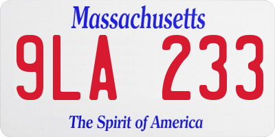 MA license plate 9LA233