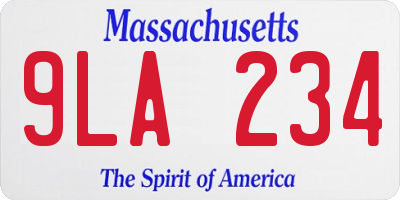 MA license plate 9LA234