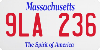 MA license plate 9LA236