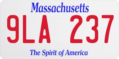 MA license plate 9LA237