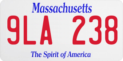MA license plate 9LA238