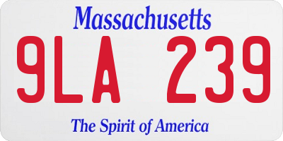 MA license plate 9LA239