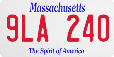 MA license plate 9LA240