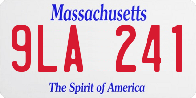 MA license plate 9LA241