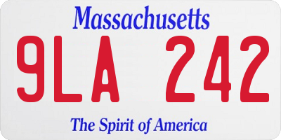 MA license plate 9LA242