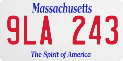 MA license plate 9LA243