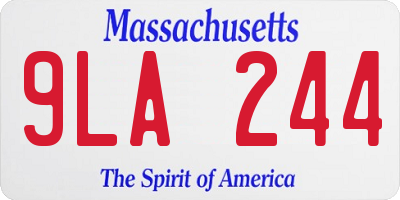 MA license plate 9LA244