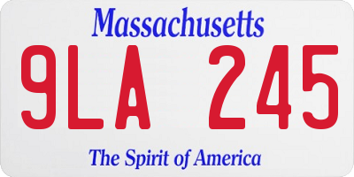 MA license plate 9LA245