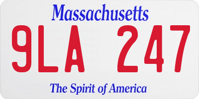 MA license plate 9LA247