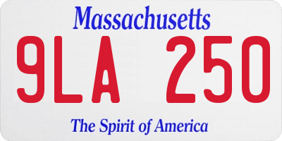 MA license plate 9LA250