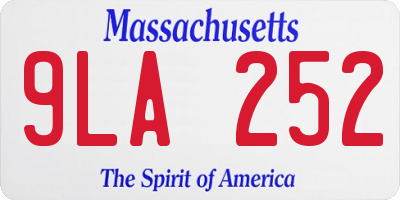 MA license plate 9LA252