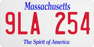 MA license plate 9LA254