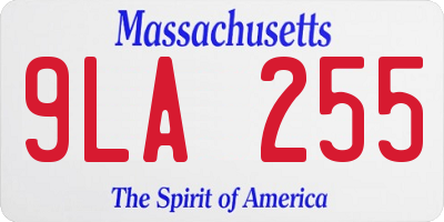 MA license plate 9LA255