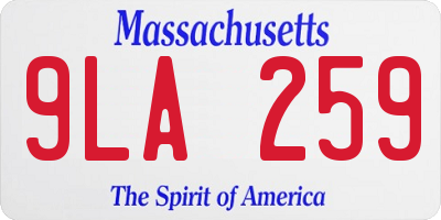 MA license plate 9LA259