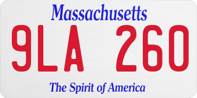 MA license plate 9LA260