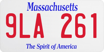 MA license plate 9LA261