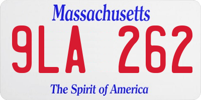 MA license plate 9LA262