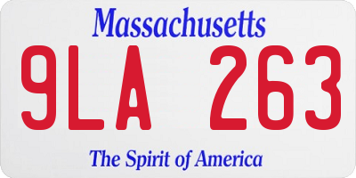 MA license plate 9LA263
