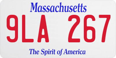 MA license plate 9LA267