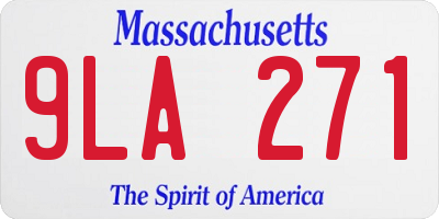 MA license plate 9LA271