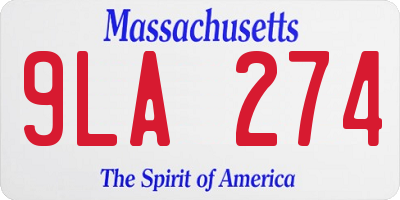 MA license plate 9LA274