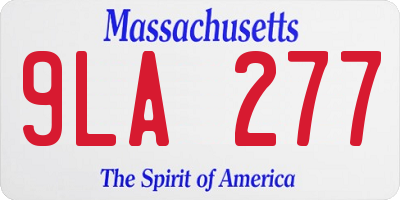 MA license plate 9LA277