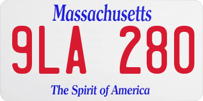 MA license plate 9LA280
