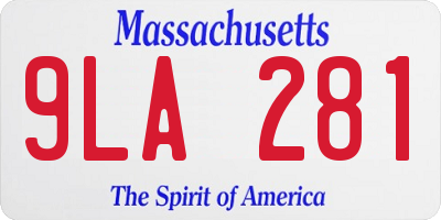 MA license plate 9LA281