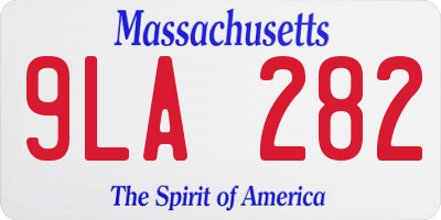 MA license plate 9LA282