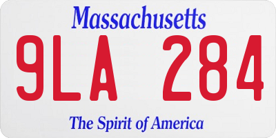 MA license plate 9LA284