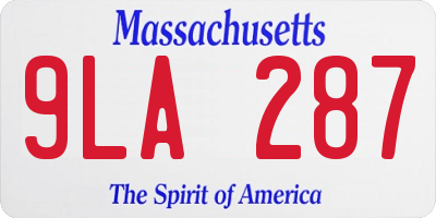 MA license plate 9LA287