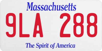 MA license plate 9LA288